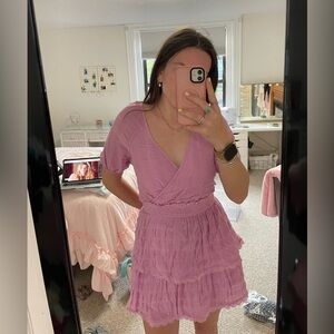 Shop the cue ruffled pink dress